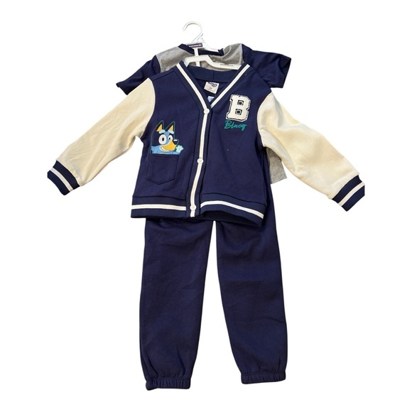 NWT 3 Pieces Bluey Toddlers Jacket and Pants Set- 5T - Picture 1 of 4